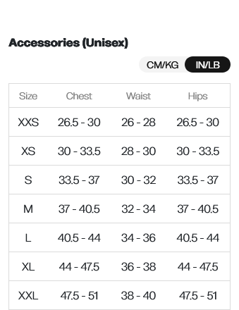 Orca Mens Neoprene Vest 0 Size Chart